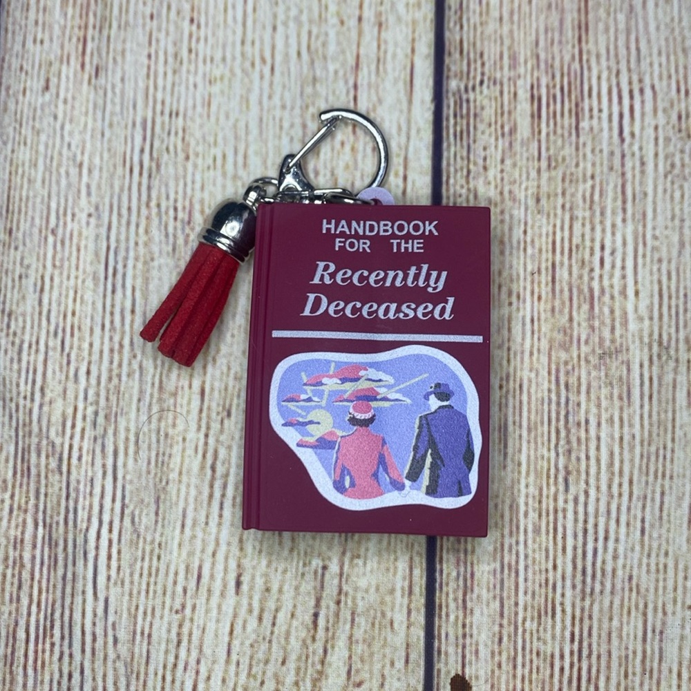 Recently Deceased Handbook Keychain From Beetle Juice